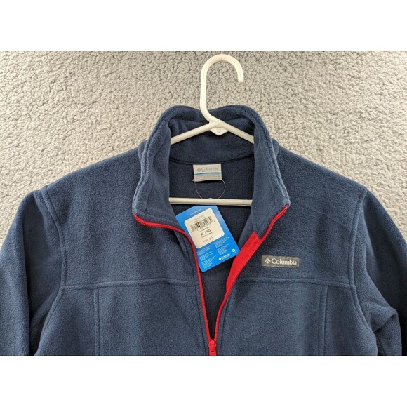 NWT Columbia Birch Falls Kids Fleece Zip Up Jacket Blue with Red Zipper - Picture 2 of 8